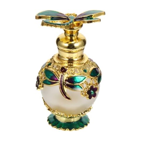 40ml Fancy Empty Crystal Perfume Bottle with Green Dragonfly