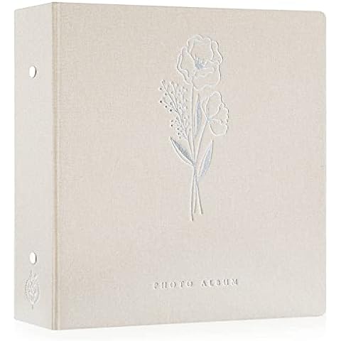 Totocan Photo Album Self Adhesive Pages, Large Self - Stick Picture Albums  with Gold Foil Stamping Linen Cover, Holds 3X5, 4X6, 5X7, 6X8, 8X10 Photos