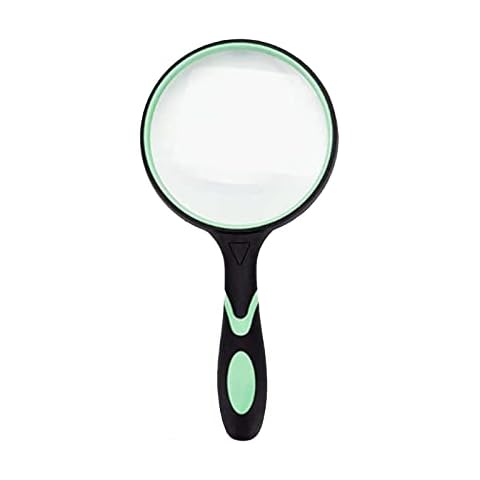 Wapodeai Magnifying Glasses Magnifying Glass 4X Handheld Reading Magnifier  for Seniors Kids 75mm Large Magnifying Lens with Non-Slip Rubber Handle for  Reading and Hobbies.