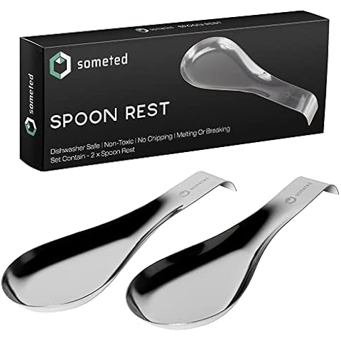 LIANYU lianyu stainless steel spoon rest, spatula ladle holder, heavy duty,  dishwasher safe