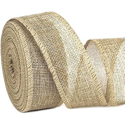 LaRibbons 3 Wide Burlap Fabric Craft Ribbon 10 Yards 01 Tan