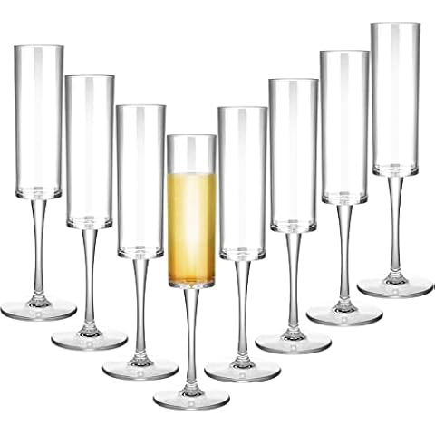 Plastic Champagne Flutes,Wine Glasses,Champagne Glasses,Reusable  Transparent Cups with Storage Bottle,Unbreakable Portable Mimosa Glasses  Perfect for Picnic, Party, Camping and Gathering(Set of 5) price in UAE,  UAE