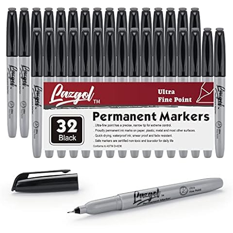 Permanent Markers Bulk Black Permanent Marker Set Fine Point Marker Pens  Work on Wood, Metal, Stone, Glass(300 Pack)