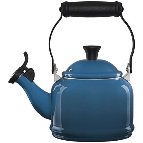 Mr. Coffee Quentin 1.5 Quart Tea Kettle with Fold Down Handle in Blue