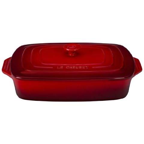 Lareina Large Ceramic Casserole Dish with Lid, 40 Quart Covered Rectangular Stoneware Baking Dishes for Oven, Deep 9x13 inch Lasagna Pans for Baking