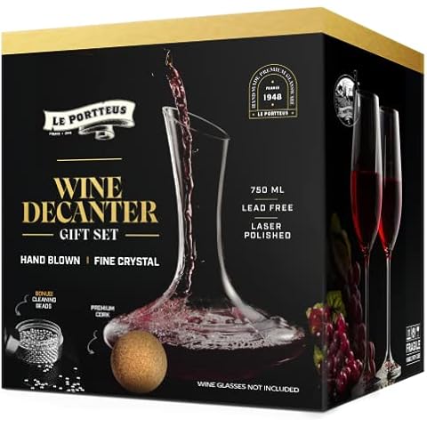 Crystal Glass Wine Decanter With Aerator - Wine Decanter Set With Wine  Carafe Decanter, Aerator, Bottle Brush And Bottle Drying Rack, Wine  Decanters And Carafes, Red Wine Decanter, 1.5L 