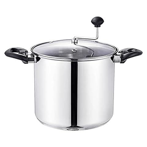 Cook N Home 6 qt. Silver Stainless Steel Popcorn Popper 02627