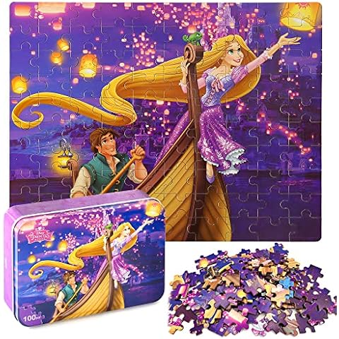 LELEMON Superhero Puzzles for Kids Ages 4-8,Disney Puzzle 100 Piece Puzzles  for Kids in a Metal Box, Educational Jigsaw Puzzles Kids Puzzles Ages 6-8