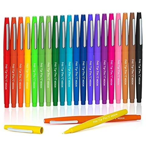 Caliart Felt Tip Pens, Felt Tip Markers Colored planner Pens  Fine Point 0.7mm Colorful Pens for Journaling Note Taking Drawing Coloring  Writing, Office School Student Teacher Gifts Supplies 25 Colors 