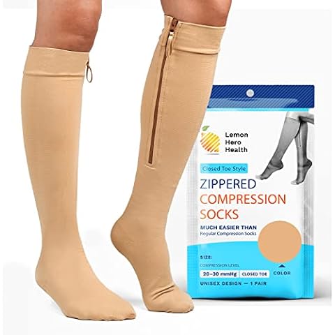 Unisex Thigh High Compression Socks – Circulation Support Stockings with  Graduated Pressure, 20-30 mmHg – Open Toe, Thigh High Compression Stockings  –