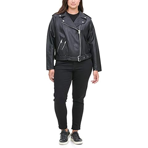 Ly Varey Lin Women's Asymmetrical Leather Jacket Loose PU Motor Biker Coat Outwear