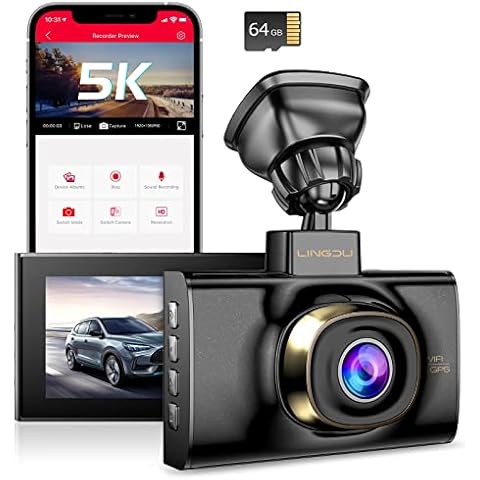 LINGDU LD06 5K/4K/2.5K Dash Cam 5GHz WiFi&GPS Super Night Vision