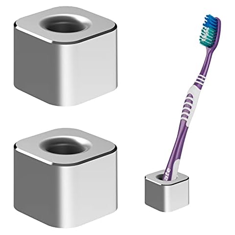Toothbrush Holder with Draining Tray, Multi-Functional 5 Slots Aluminum  Alloy Toothbrush Holder for Bathroom, Vanity Countertops and Office Desk