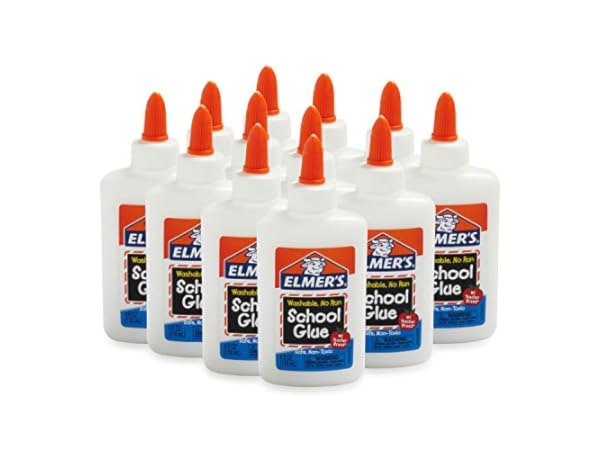 1InTheOffice White Glue Bottles, Washable School Glue White, No-Run 4 oz.  4/Pack
