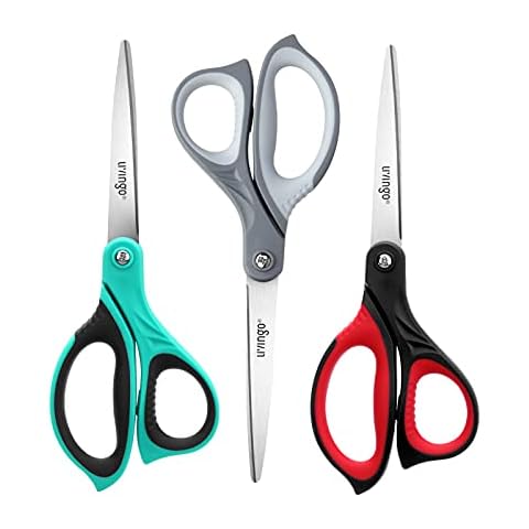 LIVINGO Student Scissors for School: 7 Inch 3 Pack Sharp Pointed Tip  Teacher Scissors for Kids Middle High School College Classroom Craft,  Comfortable