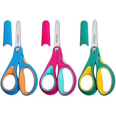 Asdirne Left Kids Scissors, Safety Children Scissors,3 Pack