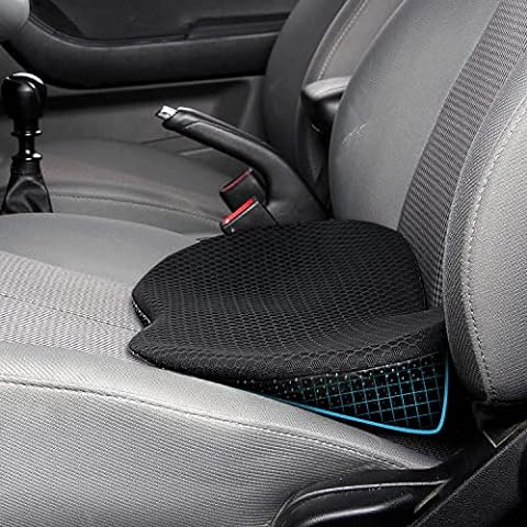Leather Car Memory Foam Heightening Seat Cushion for Short People  Driving,Hip(Co