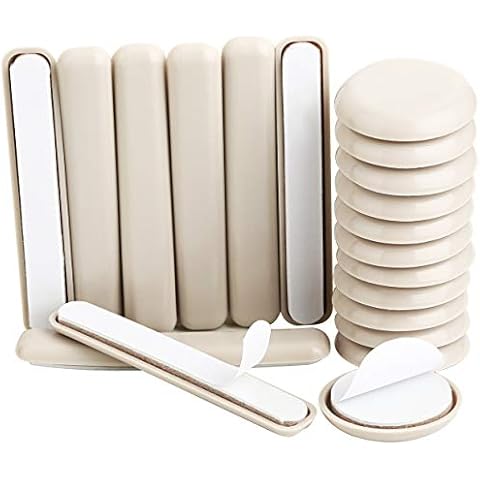 Liyic 48 Combo Pack Self-Stick Furniture Sliders for Carpet,12PCS 2.5in.Square Self Adhesive Furniture Mover Glides & 36pcs 1in. Furniture Moving