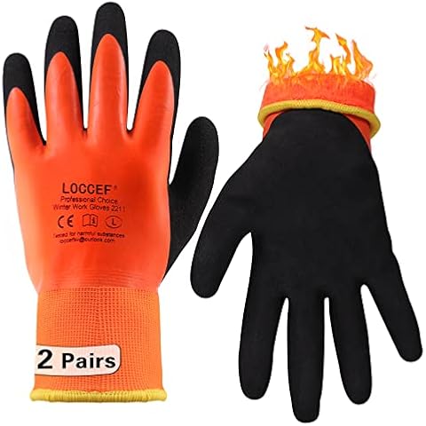 DULFINE 100% Waterproof Winter Work Gloves For Men, High Dexterity