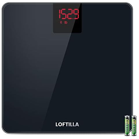 LOFTILLA Scale for Body Weight and BMI, Weight Scales, Digital Bathroom  Scale, Smart Scale with App via Bluetooth, 400 lb Capacity Weighing Scale  for People Black