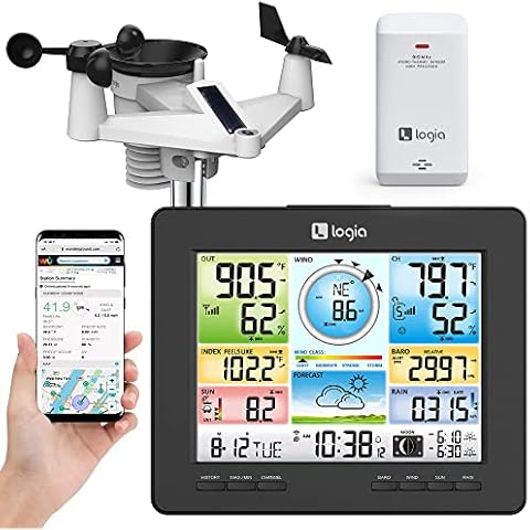 VEVOR 7-in-1 Wireless Weather Station, 7.5 in Large Color Display, Digital  Home Weather Station Indoor Outdoor, for Temperature Humidity Wind  Speed/Direction Rain UV, with Forecast Data, Alarm, Alerts