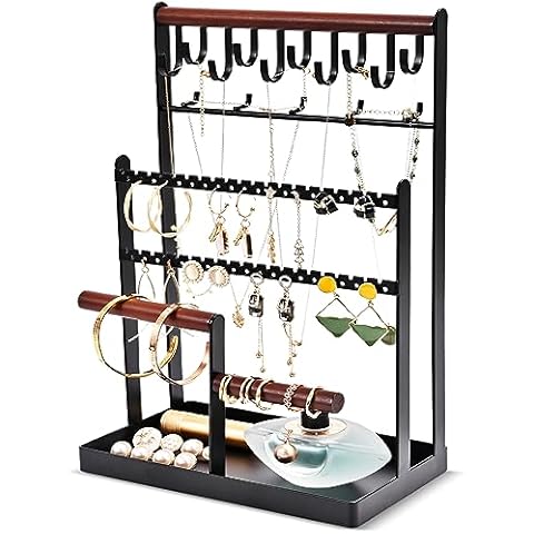 Lolalet Earring Display Stand for Selling, 6 Tier Earrings Display Rack  with 24 Adjustable Hooks, Jewelry Display Stand for Vendors Earrings,  Keychain