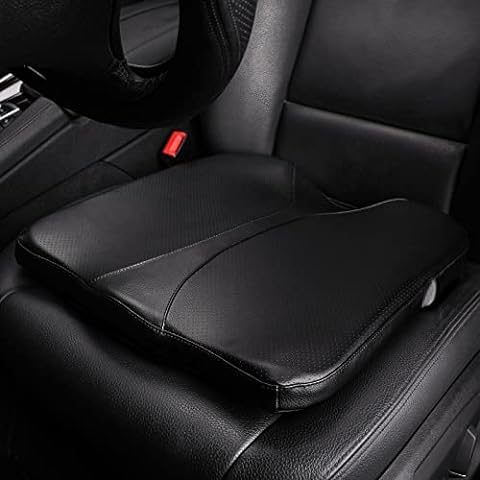 YOUFI Super Thicken Leather Car Seat Cushion for Adults - Portable Angle  Lift Seat Pad with Breathable Cover, Handle, and Buckle - Ideal for Trucks