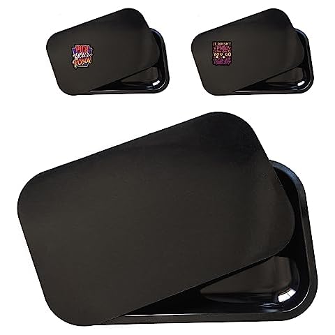 tlhaoa Tray Metal Rolling Tray (Black, 7 x 5.5)