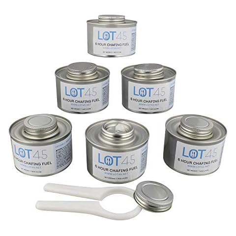 Luminar Chafing Fuel Cans - Food Warming Wick Candle Burners for Buffet Dishes (12, 6 hour)