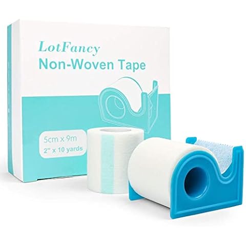 LotFancy Transparent Medical Tape, 2 Rolls 1inch x 10Yards, Adhesive Clear  Hypoallergenic Surgical Tape, PE First Aid Tape for Wound, Bandage