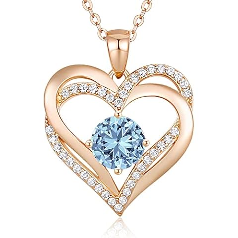  LOUISA SECRET Love Heart Birthstone Necklaces for Women, 925  Sterling Silver Women Pendant Necklace, Mother's Day Birthday Anniversary  Christmas Jewelry Gift for Woman Mother Mom Wife Her Girlfriend Girl :  Clothing