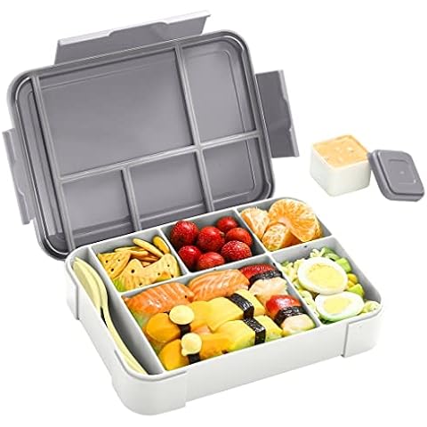 Saffron & Sage Bento Lunch Box - 42oz Black Japanese style Bento Box for  Adults or Kids with Cutlery, Chopsticks, Sauce Container and Bento Bag -  Leak