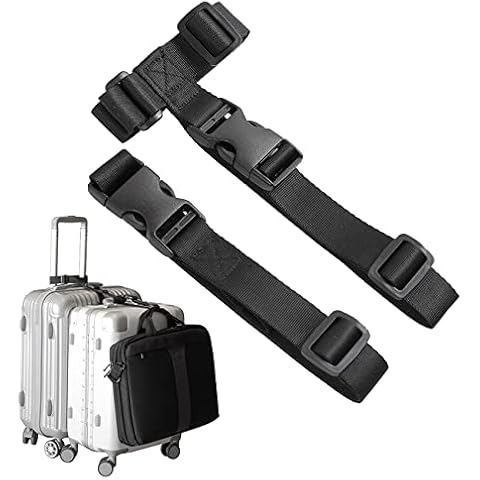 Foregoer Luggage Strap,Nylon Adjustable Belt with Buckle,Premium Accessory for Travel Bag, Black (Luggage Not Included)