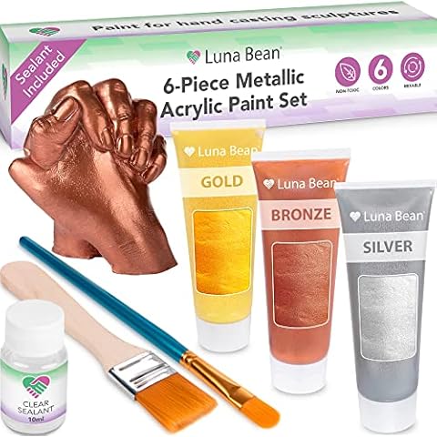  Luna Bean Baby Keepsake Hand Casting Kit - Plaster Hand  Molding Casting Kit for Infant Hand & Foot Molding - Baby Casting Kit for  First Birthday, Christmas & Newborn Gifts - (