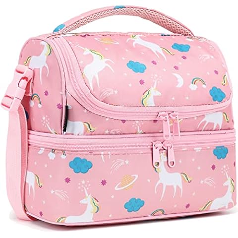 Frog Sac Kids Lunch Bag for Girls, Reusable Insulated Preppy Tie Dye Glitter Varsity Letter Patch Lunch Box, Cute Soft Back T