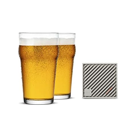 LUXU Classic Beer Pint Glasses(16 oz),Premium Pub Beer Glasses with Thick  Base,Versatile Cocktail Shaker Beer Glass,Clear Glass Bar Tumblers Cocktail
