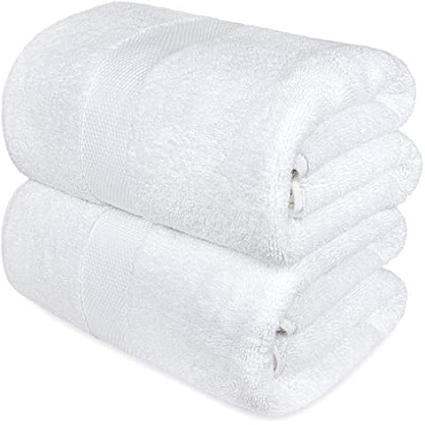 White Classic Luxury White Bath Towels Large - Circlet Egyptian Cotton, Highly Absorbent Hotel spa Collection Bathroom Towel, 30x56 Inch