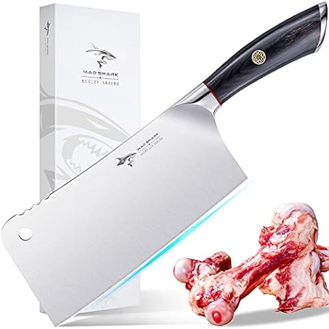  MAD SHARK Kitchen Knife, Chef's Santoku Knife 8 Inch, German  High Carbon Stainless Steel Chef Knife, Super Sharp Multipurpose Chopping  Knife for Meat Vegetable Fruit with Ergonomic Handle & Gift Box