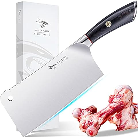  MAD SHARK Kitchen Knife, Chef's Santoku Knife 8 Inch, German  High Carbon Stainless Steel Chef Knife, Super Sharp Multipurpose Chopping  Knife for Meat Vegetable Fruit with Ergonomic Handle & Gift Box