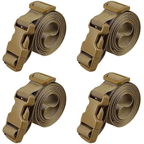 MAGARROW 65 1.5 Utility Straps with Buckle Adjustable, 4-Pack (Tan (4-PCS))