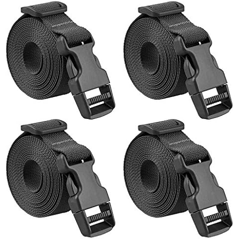 MAGARROW 80 Long Utility Luggage Straps with Buckle Adjustable (Black (4-Pack), 1.5 Wide - 80 Long)