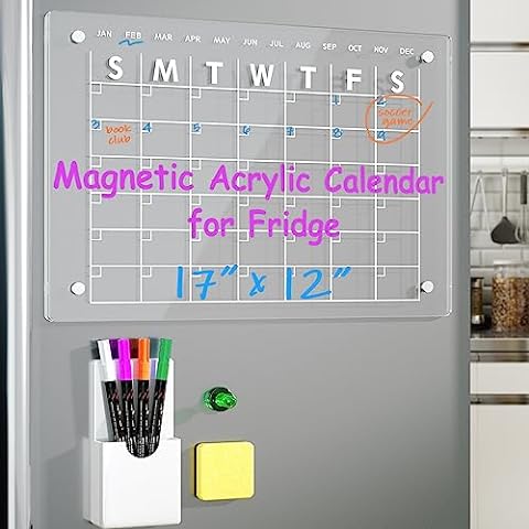  Clear Dry Erase Board Calendar with Light 13 x 9 inch