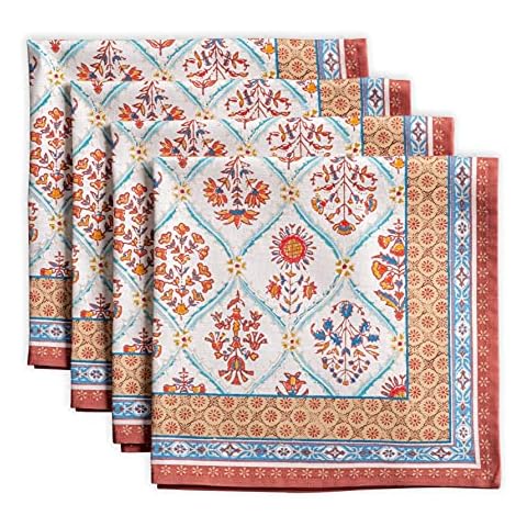 Maison D' Hermine Indian Floral 100% Cotton Set Of 3 Multi-Purpose