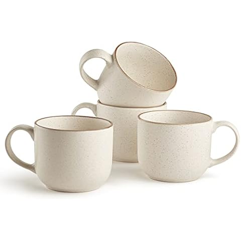 Cutiset 15 Ounce Ceramic Lava Mugs, Unique Glazed Microwave Safe and Oven  Safe Coffee Mug Set of 4, Multicolor