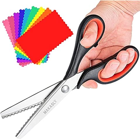 LIZARA Professional Heavy Duty Pinking Shears Scissors for Fabric | Pack of  ZigZag Scissors and Scalloped Pattern Scissors | Pinking Shears for Fabric