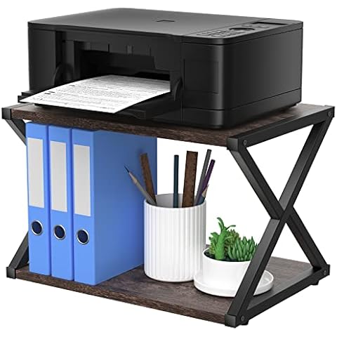Z-Shaped Industrial Desktop Printer Stand, 2 Tier Desktop