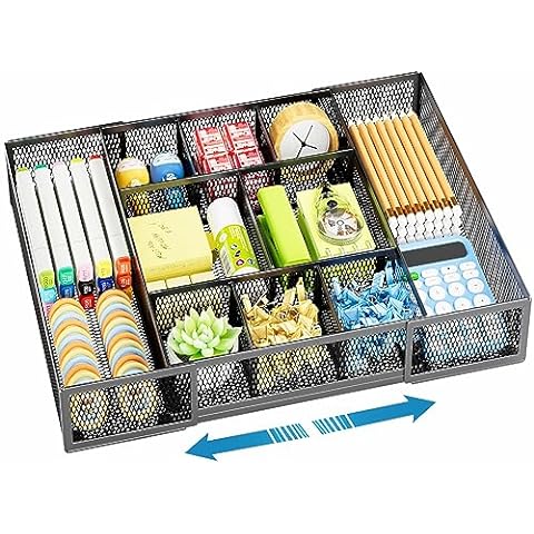 Grace Store 16pcs Kitchen Drawer Organizer Clear Plastic Desk Drawer Organizers Tray for Makeup, Kitchen Utensils and Gadgets