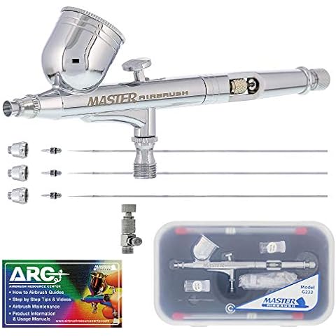  Master Performance S68 Multi-Purpose Precision Dual-Action  Siphon Feed Airbrush, 0.35 mm Tip, 3/4 oz Fluid Bottle, Color Cup - User  Friendly Set Kit - How-to-Airbrush Guide - Auto, Art, Hobby, Cake 