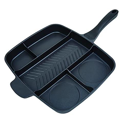 MasterPan 5 qt. Non-Stick Stock N' Pasta Pot with Locking Handles and Easy Pour Strainer, 9 - Black