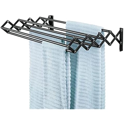 NUTSAAKK Wall Mounted Drying Rack Clothing for Laundry Foldable, Clothes  Drying Rack Folding Indoor, Laundry Drying Rack with 7 Rods, Accordion